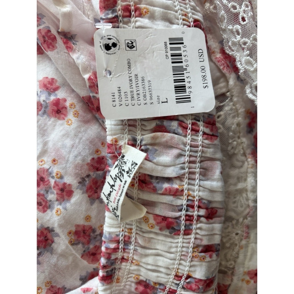 NWT! Free People Intimately Hearts Desire Floral Bodysuit Maxi Slip Flowy Pink~L - Picture 10 of 13